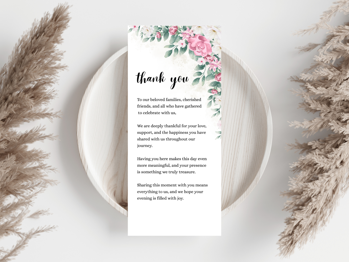 Wedding Thank you Card, Menu Card, Table Card. WI327