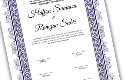 Nikkah Contract TemplateA4/A3, Printable Nikkah Contract, Editable Nikkahnama, Muslim Wedding Certificate, Digital Download. NN128