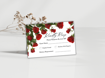 Wedding Invitation Template, RSVP, Details Card, Menu Card, Thank you Card, Place Card, Name Card WI266