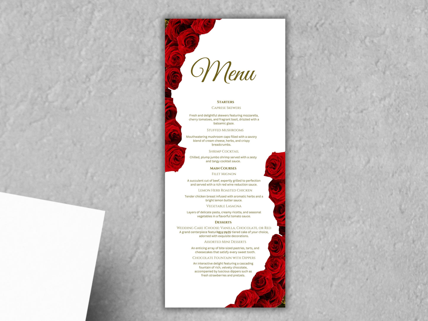 Red Rose Wedding Invitation set, Red Rose RSVP, Dark Red floral, Elegant Red Rose wedding Invitation, Details Editable, Menu Card, WT38