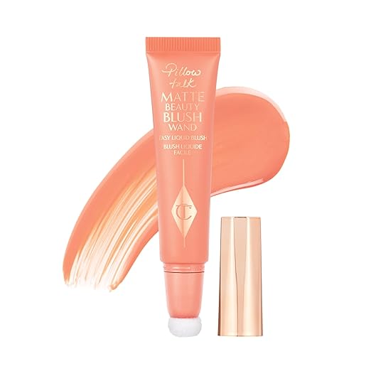 Charlotte Tilbury Pillow Talk Matte Liquid Blush Wand - Matte Blush for Cheeks with Cushion Applicator - Infused with Lumi-Blur Technology for a Light-Reflecting, Soft-Focus Effect