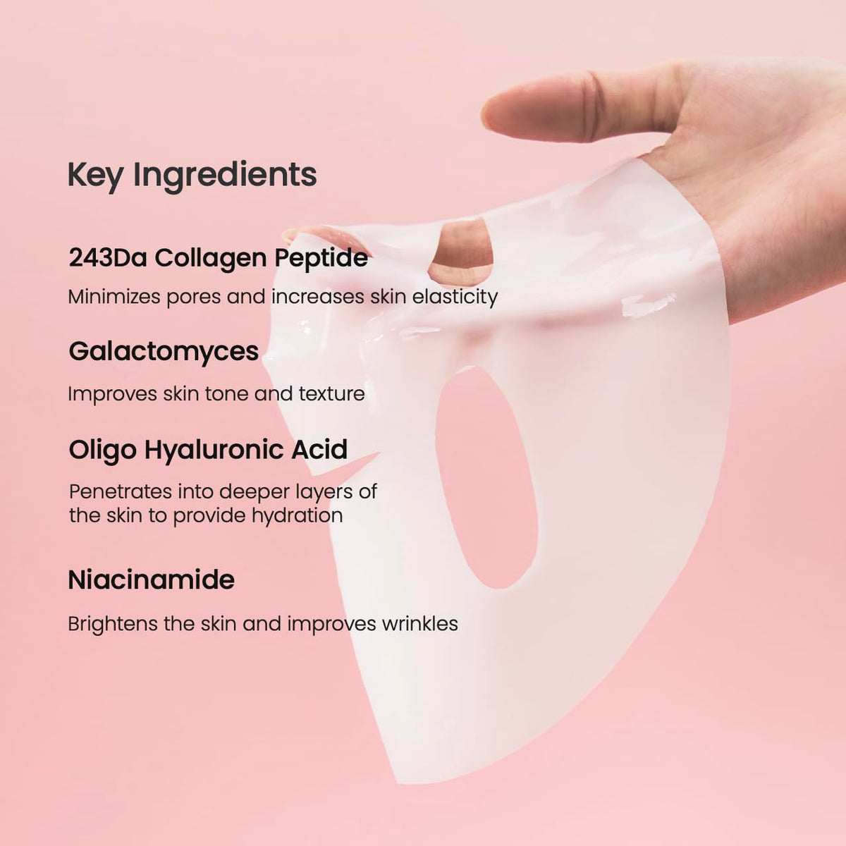 Collagen Real Deep Mask, Hydrating Overnight Hydrogel Mask, Pore Minimizing, Elasticity, Plumping Improvement, Korean Skincare, Stocking Stuffers for Teen Girls | 1.19oz(34g) x 4ea