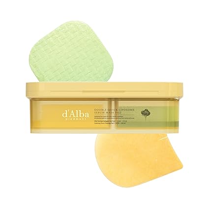 d'alba Piedmont Double Quick Liposome Serum Mask Pad, Vita Toning Collagen Gel Pads, 70 Count (4.23 fl oz / 125 mL) + Calming Toner Peeling Pads, 30 Count (3.38 fl oz / 100 mL)