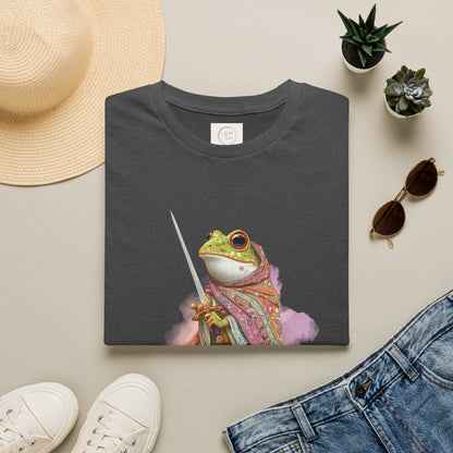 Frog Knight T-Shirt — 'Huzzah' Medieval Amphibian Graphic Tee