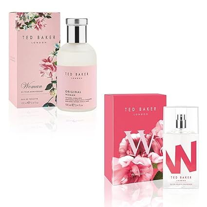 Ted Baker W & Woman Pink EDT Bundle. Women’s Perfume Duo, Floral Green & Fruity Floral Fragrance Set, Long-Lasting Designer Perfume Gift For Women 75ml & 100ml / 2.54 fl oz & 3.38 fl oz