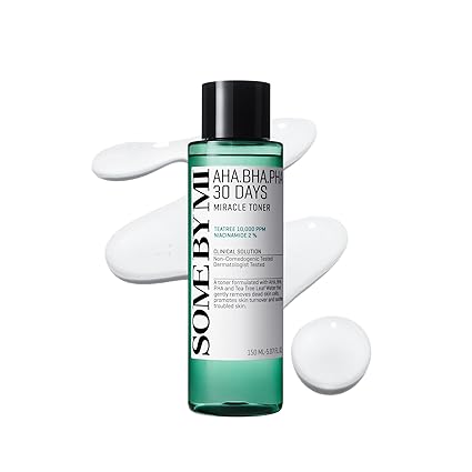 SOME BY MI AHA BHA PHA 30 Days Miracle Toner – 5.07oz, 150ml – Korean Salicylic Acid Exfoliating Face Toner for All Skin Types – Daily Pore Care & Oil Control with 2% Niacinamide – Korean Skin Care
