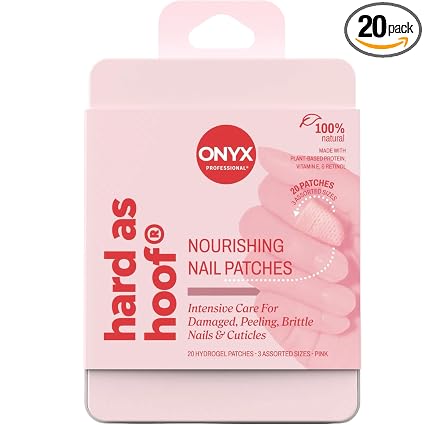 Onyx Professional Hard as Hoof Nail Repair Patches - Nail and Cuticle Strengthening Treatment, Nail Strengthener and Growth, Nail Care, 20 Count