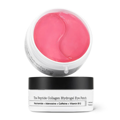 COSRX Pink Peptides Collagen Hydrogel Eye Patch for Puffy Eyes and Dark Circles, Under Eye Mask, 60 Under Eye Patches, Korean Skin Care