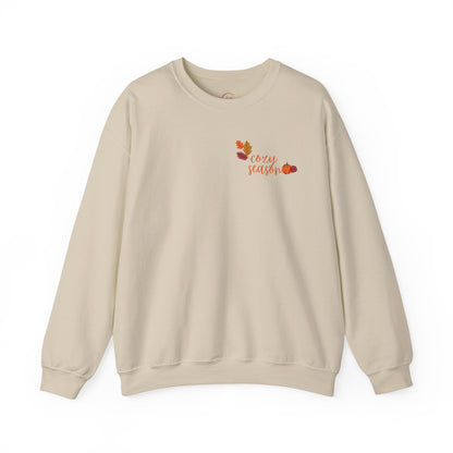 Crewneck Sweatshirt — Cozy Season Fall Leaves "Cozy Season" Design