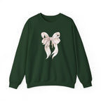 Bow Sweatshirt, Coquette Girl Sweatshirt, Feminine Floral Bow Crewneck