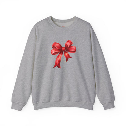 Red Ribbon Bow Crewneck Sweatshirt — Holiday Gift Sweatshirt