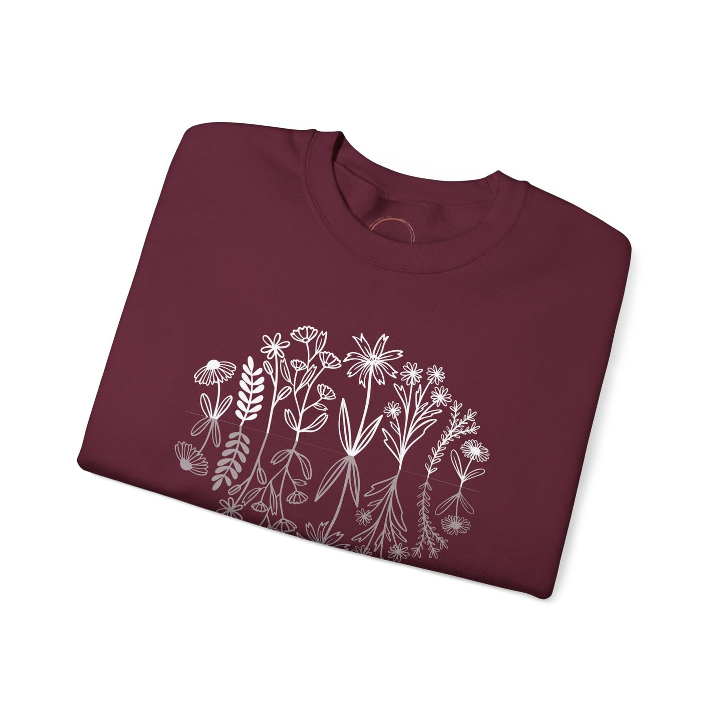 Wildflowers Sweatshirt, Flower Crewneck Sweatshirt