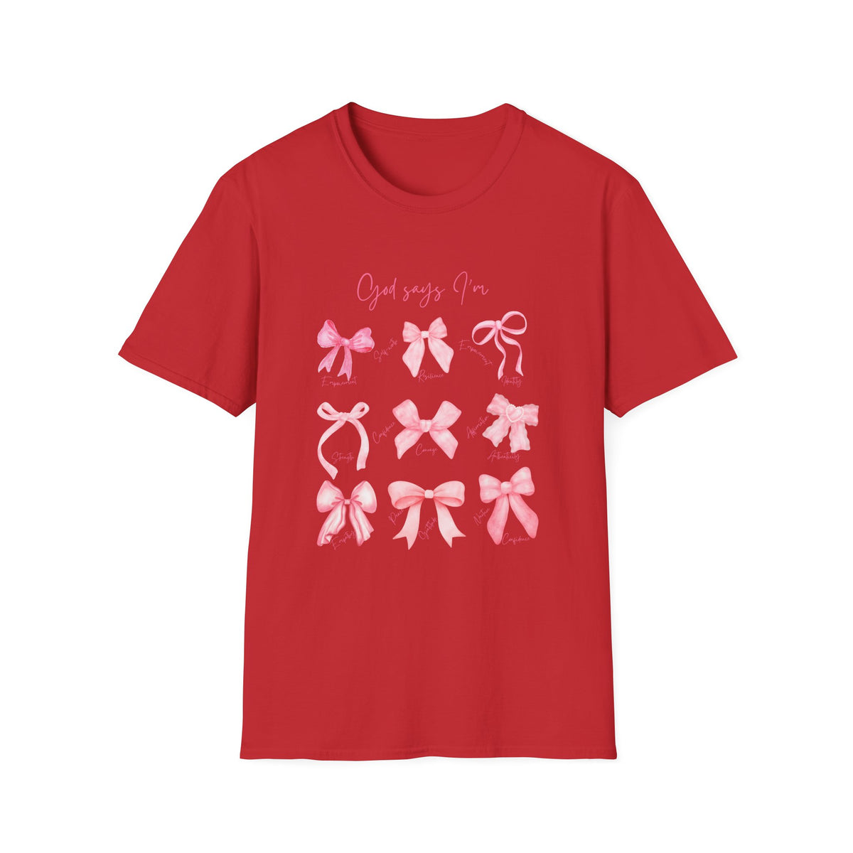 Bow Unisex Softstyle T-Shirt - Elegant Bow Design, Cute Tee for Men and Women, Stylish Shirt for Casual Wear, Gift for Fashion Lovers,