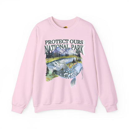 Nature Lover's Crewneck Sweatshirt - Protect Our National Park, Gift for Hikers, Eco-Friendly Apparel, Outdoor Adventure Clothing