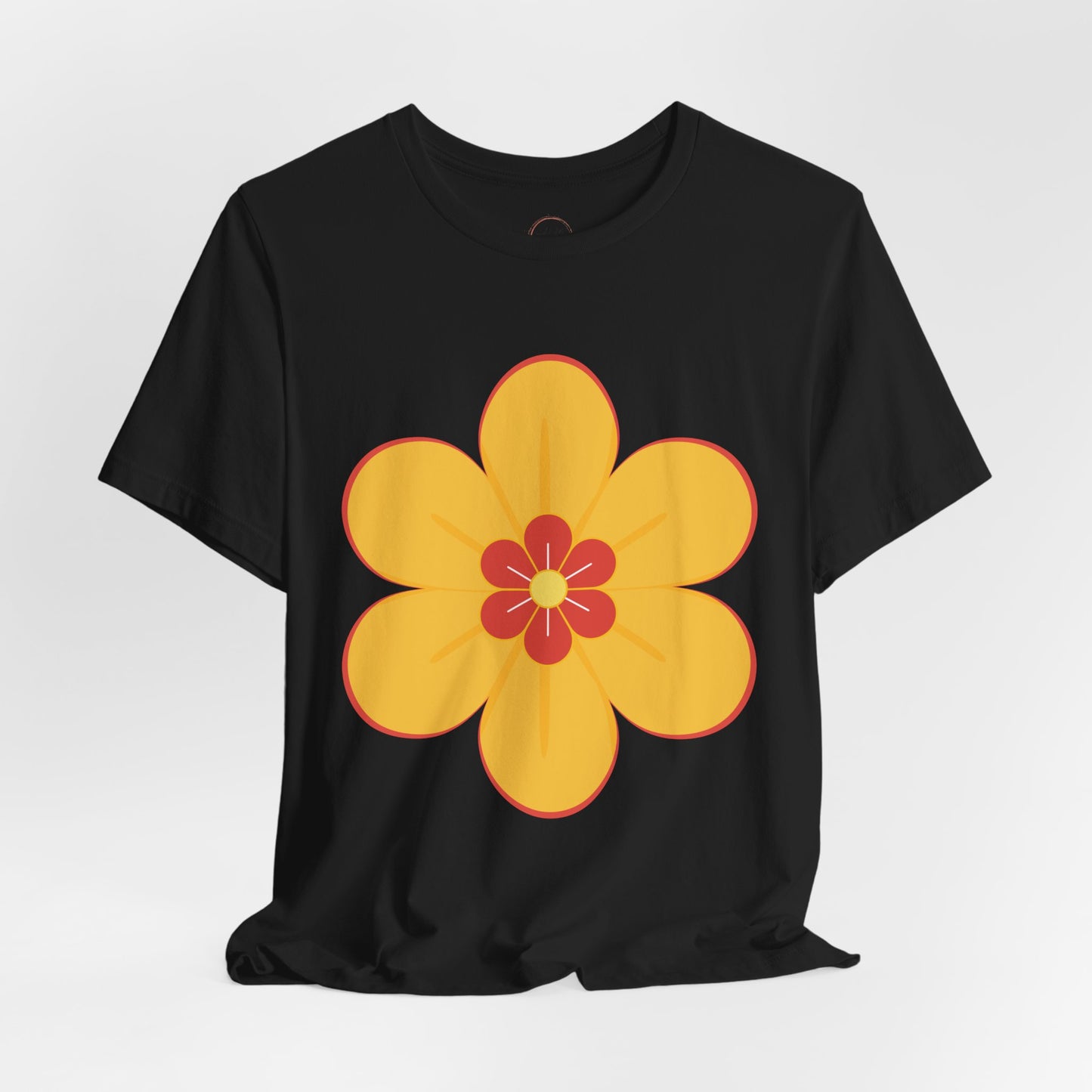 Retro Orange Flower Tee | 70s Floral Graphic T-Shirt