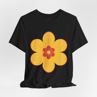 Retro Orange Flower Tee | 70s Floral Graphic T-Shirt