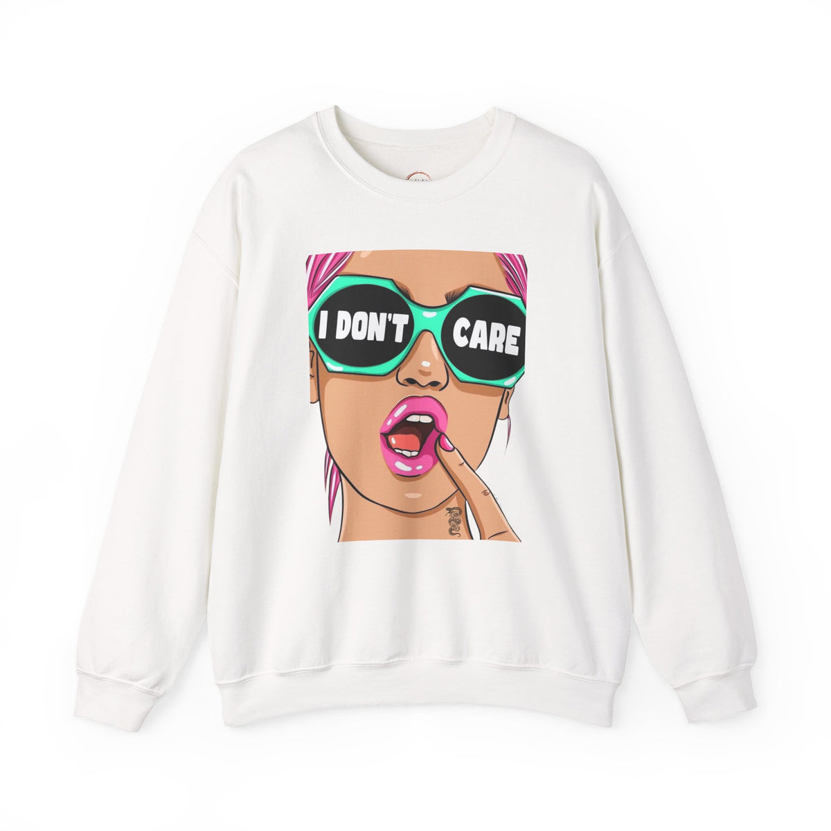 “I Don’t Care” Pop Art Crewneck Sweatshirt