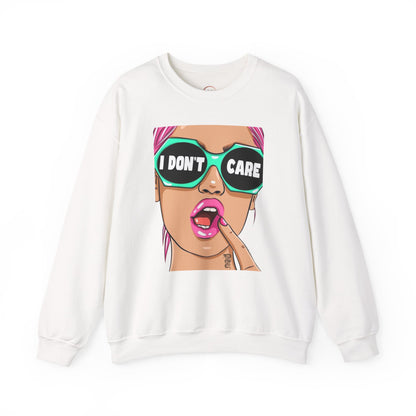 “I Don’t Care” Pop Art Crewneck Sweatshirt