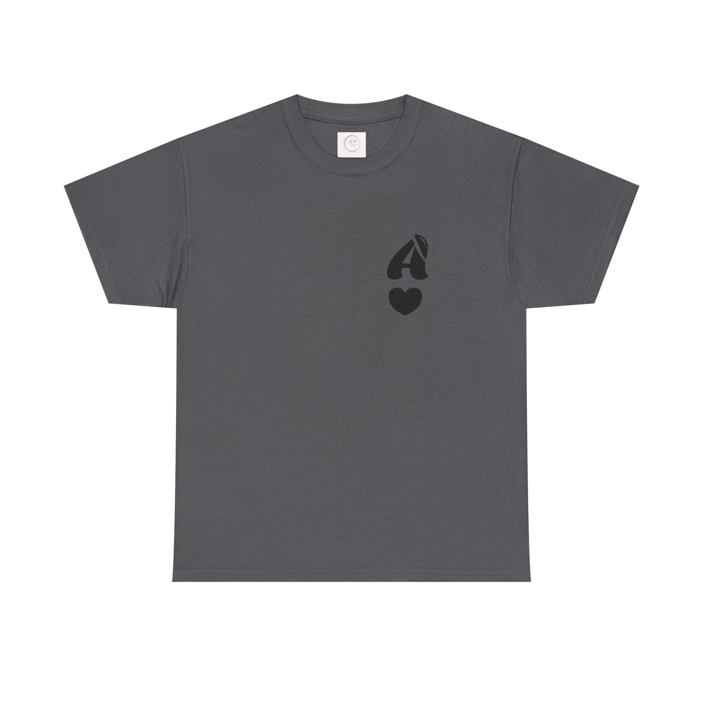 Initial Heart Tee — Minimalist 'A' Monogram T-Shirt
