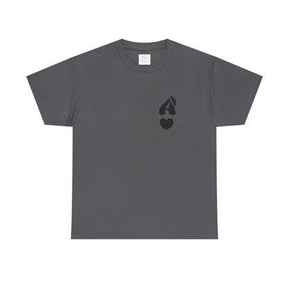 Initial Heart Tee — Minimalist 'A' Monogram T-Shirt