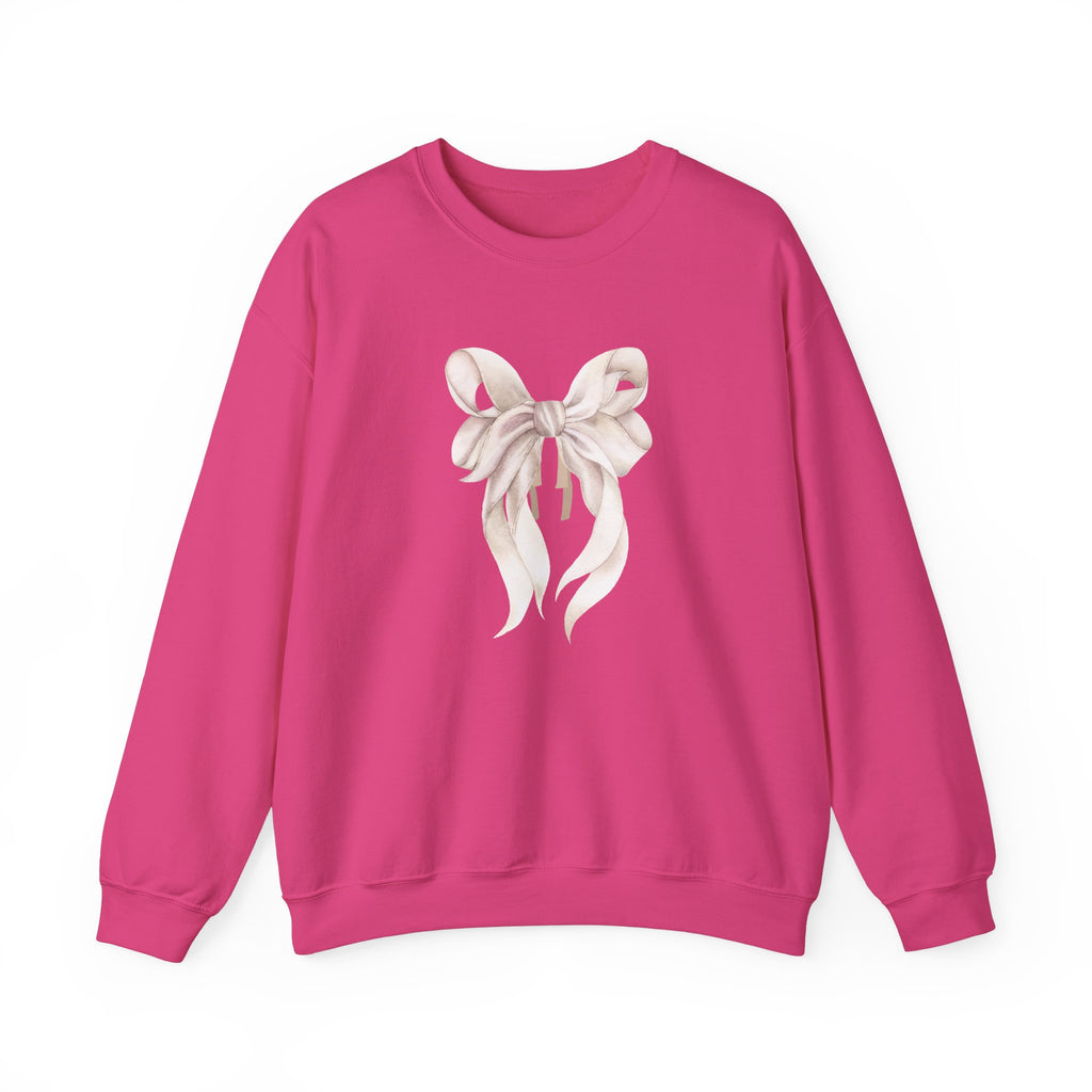 Bow Sweatshirt, Coquette Girl Sweatshirt, Feminine Floral Bow Crewneck