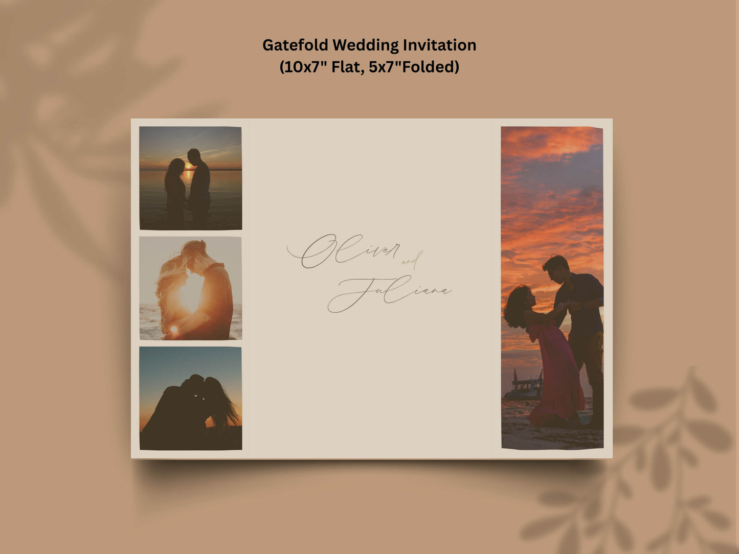 Modern Gatefold Wedding Invitation | Elegant Timeline Wedding Card | Minimalist Photo Wedding Invite | Custom Printable Template. WI137
