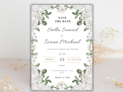 Wedding Invitation Bundle, RSVP, Thank You Card, Table Card, Menu Card, Reception Card, Details Card. WI244