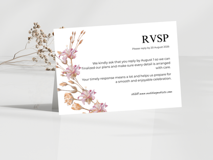 Wedding Invitation Set, RSVP, Wedding Details, Wedding Bottle Label Template, WI279