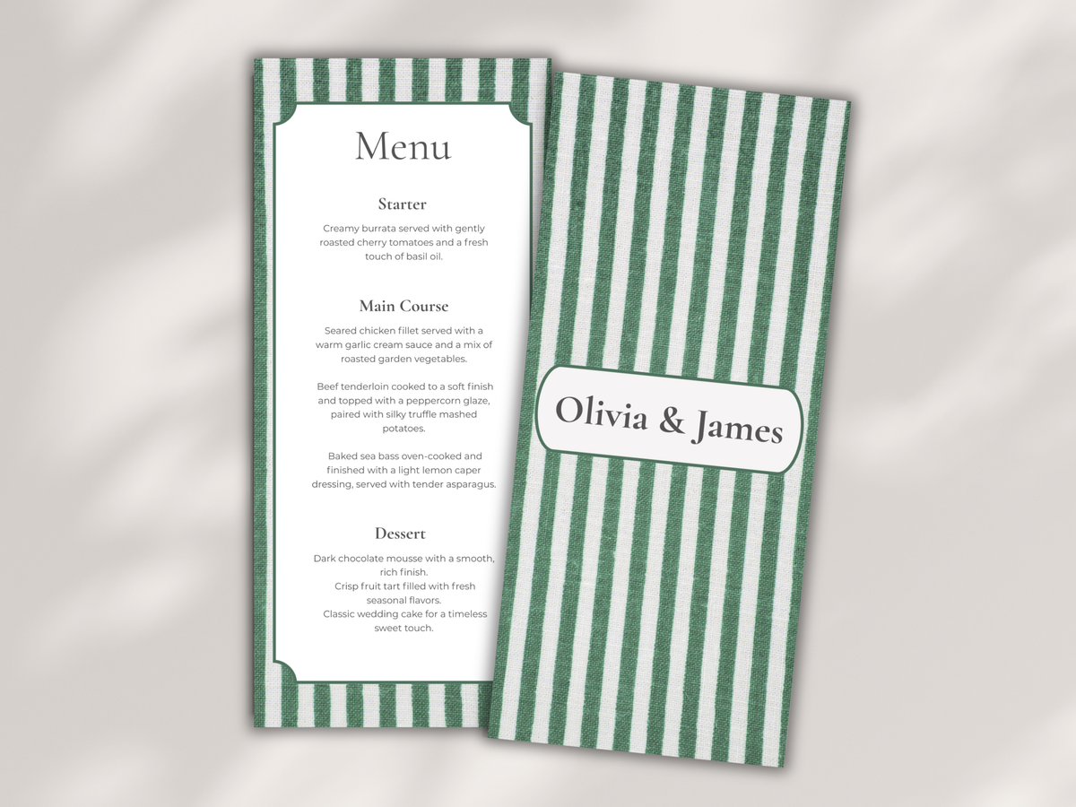 Wedding Menu Template . WI217