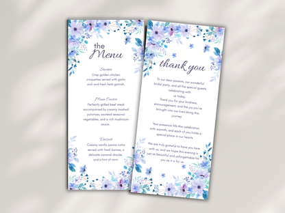 Wedding Thank you Card, Menu Card, Table Card. WI315