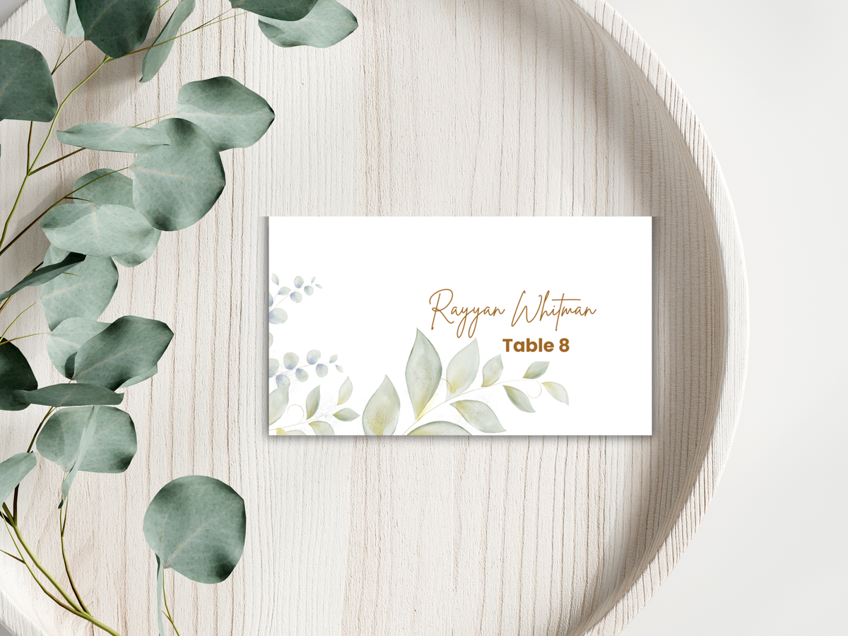 Wedding Menu & Thank You Template | Editable Canva Place Card. WI207