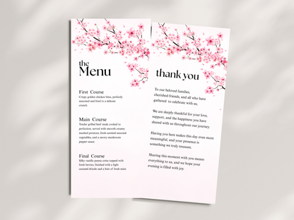 Wedding Thank you Card, Menu Card, Table Card. WI359