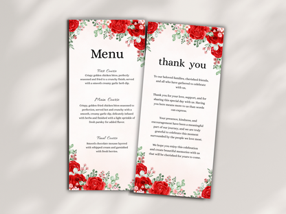 Wedding Thank you Card, Menu Card, Table Card. WI371