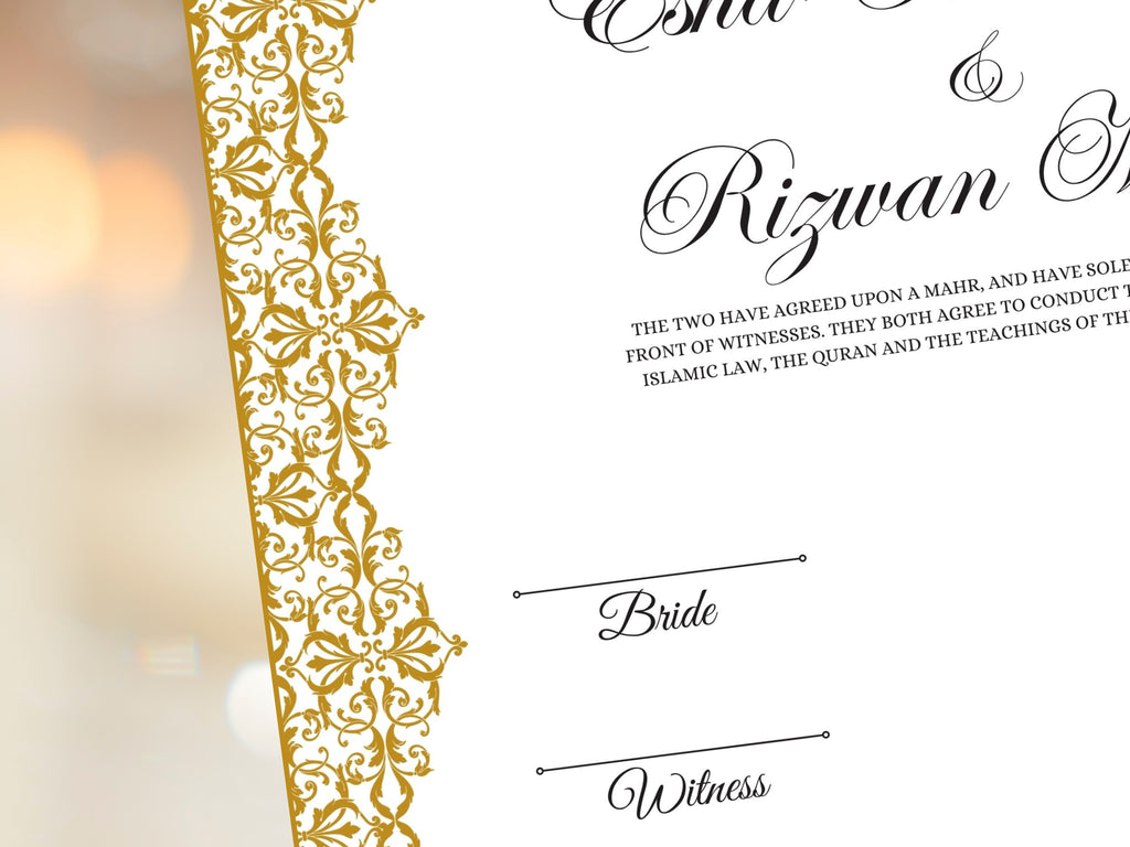 Nikkah Certificate Digital Download Personalised, A4, A3, Template, Editable, Nikkah Nama, Nikkah Contract, Muslim Contract. NN243