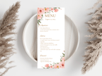 Floral Wedding Menu & Thank You Template | Editable Canva Place Card. WI211