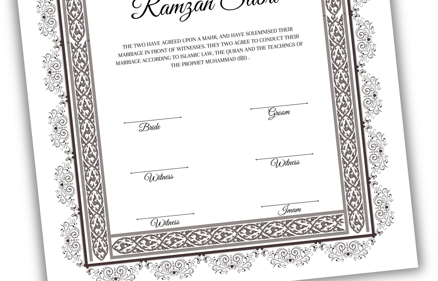 Nikkah Contract Template,Printable Nikkah Contract,Editable Nikkahnama,Muslim Wedding Certificate,Digital Download. NN122