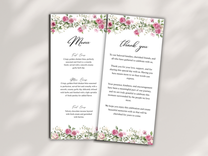 Wedding Thank you Card, Menu Card, Table Card. WI365