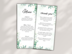 Sage Green Wedding Menu, Thank You & Table Cards, Editable Canva Template WI402
