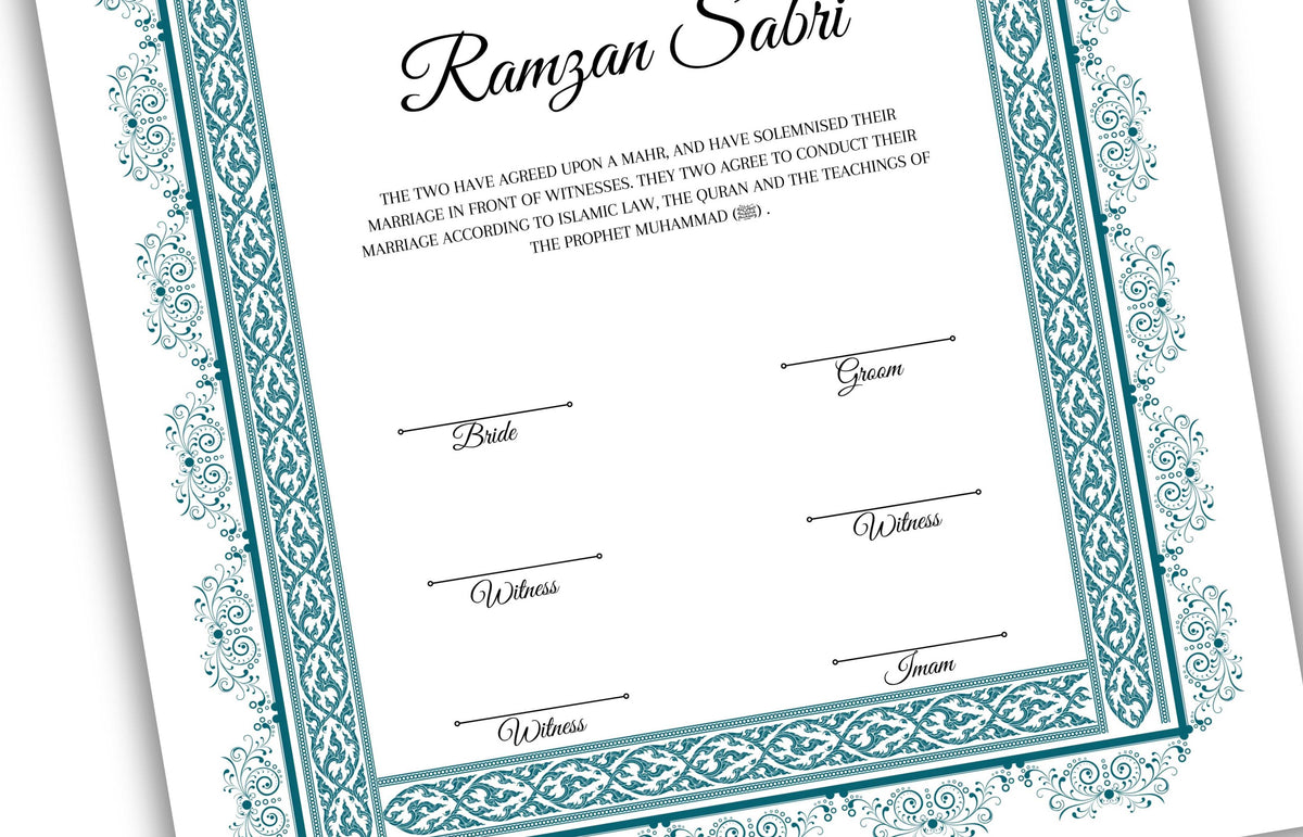 A4/A3 Nikkah Certificate, Digital Editable Template, Editable Nikkahnama,Muslim Wedding Certificate. NN124