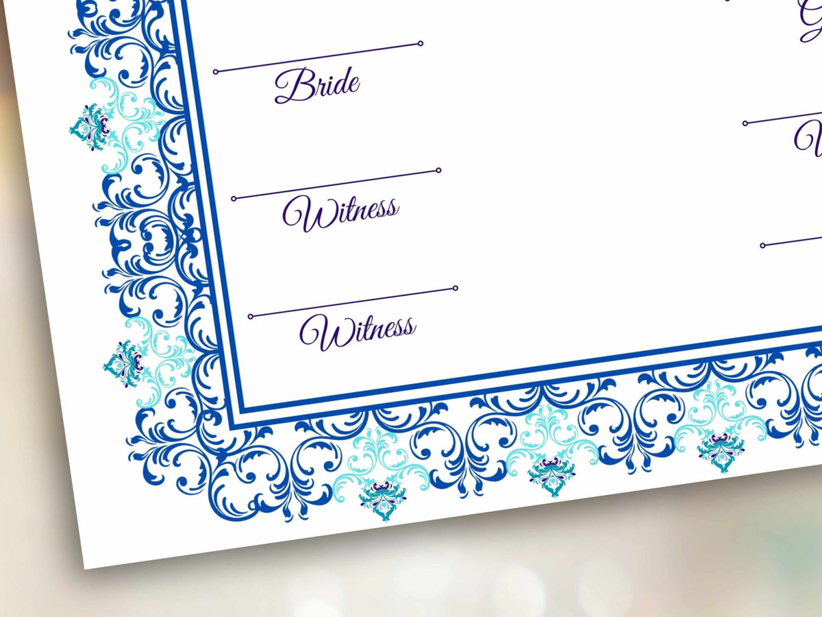 Nikkah Certificate Digital Download Personalised, A4, A3, Template, Editable, Nikkah Nama, Nikkah Contract, Muslim Contract. NN242