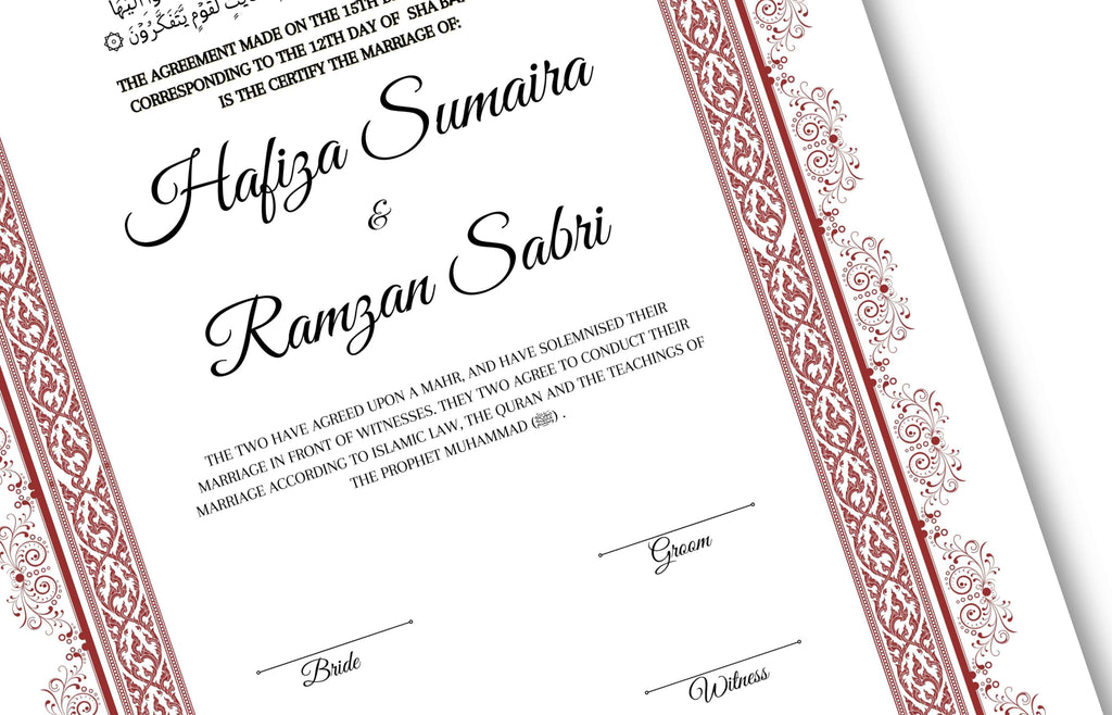 Nikkah Certificate Digital Download Personalised, A4, A3, Template, Instat Download. NN127