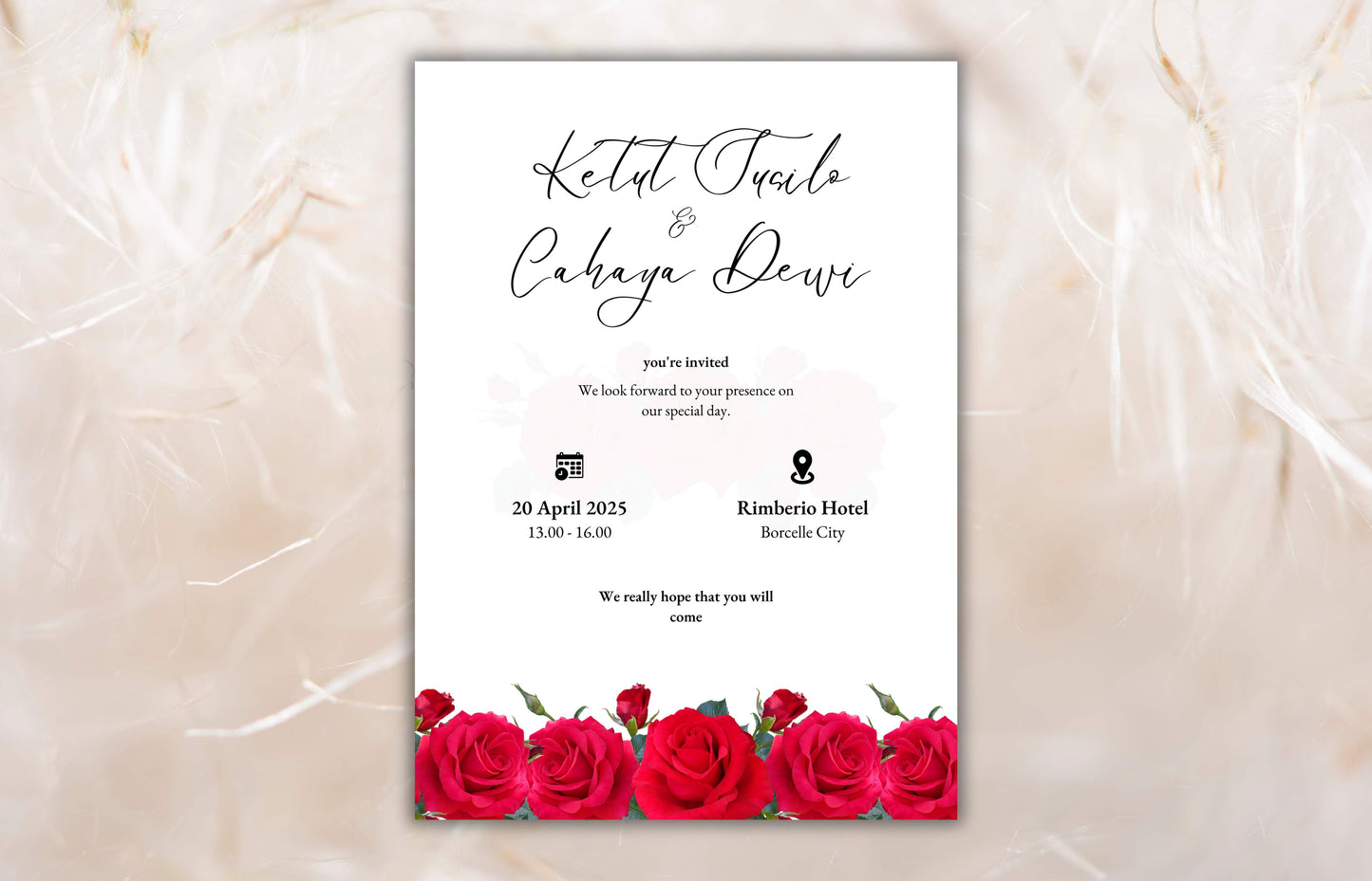 Red Rose Wedding Invitation set, Red Rose RSVP, Dark Red floral, Red Rose wedding Invitation, Details, Editable, Thank You Card. WIT64