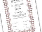 A4 / A3 Nikkah Contract Template, Islamic Wedding Certificate, Nikkahnama Digital Customized. NN159