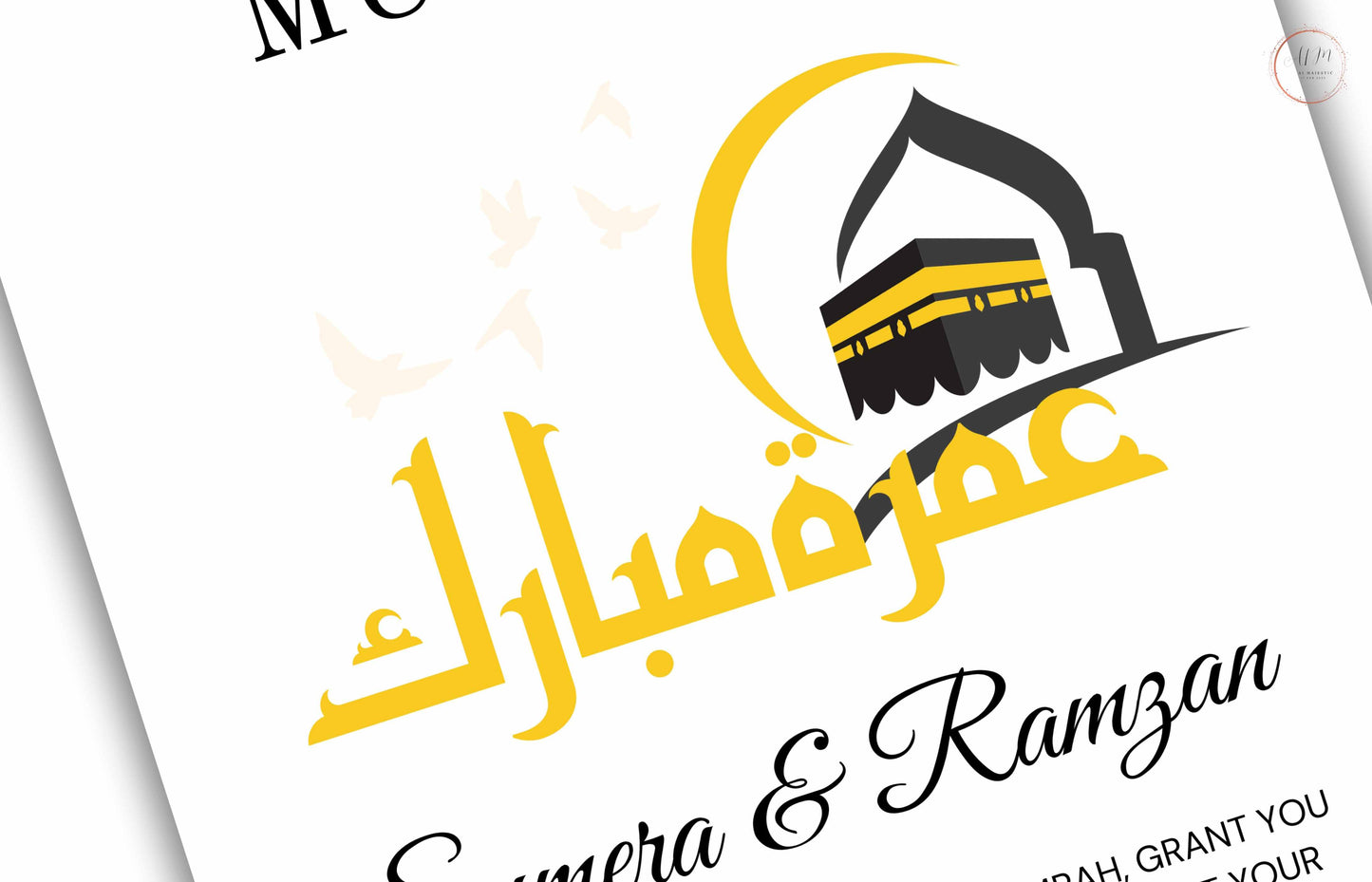 Personalized Umrah Mubarak Template, Umrah Gift, Digital Print , Umrah Wishes, Editable Template, A2, A3, A4, A5, Pdf Template. 1