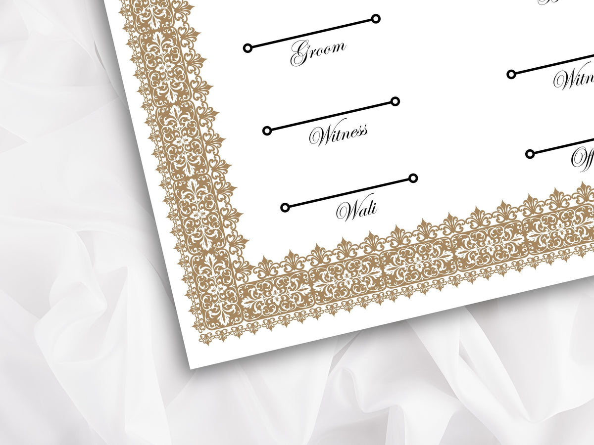 Nikkah Certificate Digital Download Personalised, A4, A3, Template, Editable, Brown Nikkah Nama, Nikkah Contract, Muslim Contract. NN265
