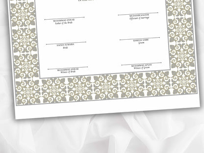 Printable Nikkah Contract Template a3 a4 | Islamic Marriage | PDF Muslim Marriage Contract | Authentic Islamic Wedding Sign Agreement. NN118