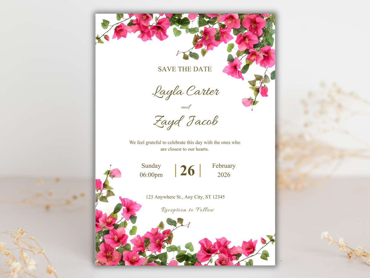 Wedding Invitation Bundle, RSVP, Thank You Card, Table Card, Menu Card, Reception Card, Details Card. WI256