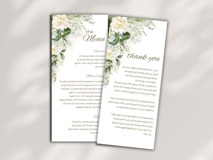 Wedding Thank you Card, Menu Card, Table Card. WI309