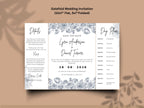 Gatefold Wedding Invitation Template | Minimalist Floral Wedding Invite | Modern Save the Date Template | Printable Wedding Suite. WI186