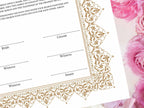 Nikkah Certificate, Nikkah Islamic Marriage Certificate, Printable, Custom Name Nikkah. Quran Verse, Digital Download. NN223